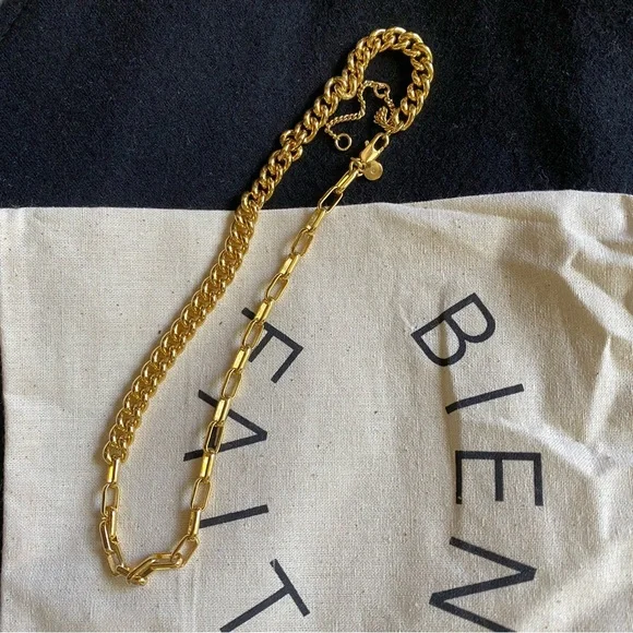 Madewell NWT Shiny Mixed Chain Choker Necklace - Picture 3 of 8